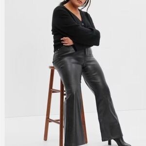 GAP Women's Black vegan Leather Flare Pants